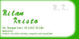 milan kristo business card