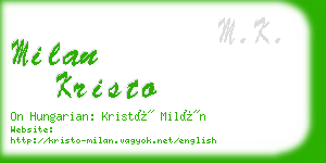 milan kristo business card